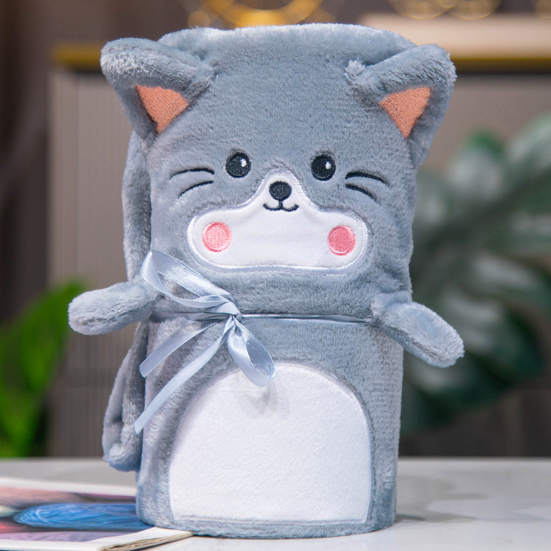 Animal de dibujos animados coral rollo manta Oficina siesta manta aire acondicionado manta estudiante niños pequeña manta grupo edificio empresa regalo