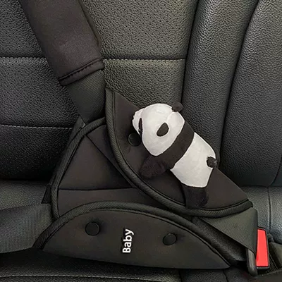 safety belt stopper, Seat belt shoulder pad - papa-panda-baby-black-triangular-retainer-four