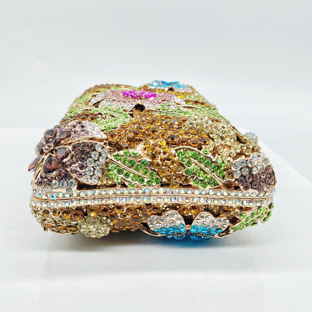 * Cross-border nuevo hueco flor con diamantes bolsa de cena ropa de fiesta bolsa de mano de mujer Crystal Clutch