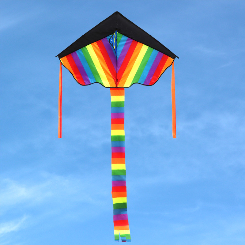 Weifang Kite New Model Wholesale Rainbow Triangle Kite Multi-species Spliced Kite Children Adult Outdoor Sports 