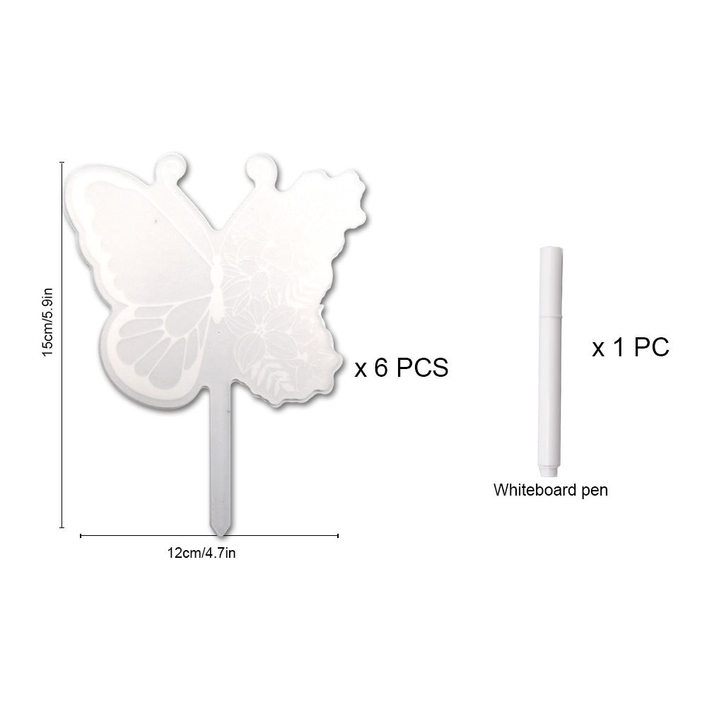 Round, Butterfly, Daisy Pattern Simple Acrylic Flower Plant Potted Garden Marker Butterfly Field Cutting