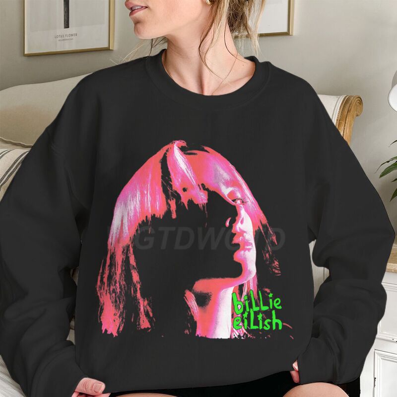 Billie Eilish Printed Trendy Unisex Warm Sweatshirt Amazon Fashion Fleece Long-Sleeve Top