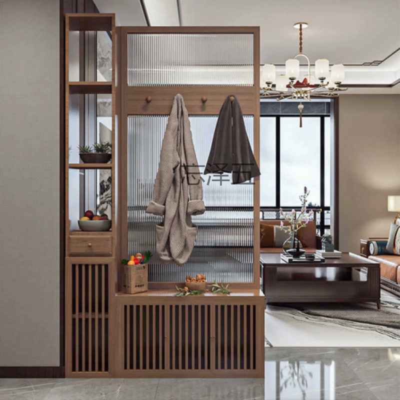 HH Changhong Glass новый китайский стиль из массива деревянный экран гостиная перегородка ресторан закрывает дверь входной входной двери обувь для хранения