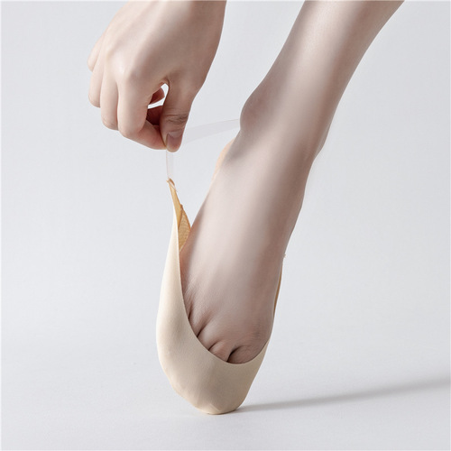 High heels socks for women summer thin ice silk cotton suspenders short non-slip non-falling heel shallow mouth invisible half-palm boat socks