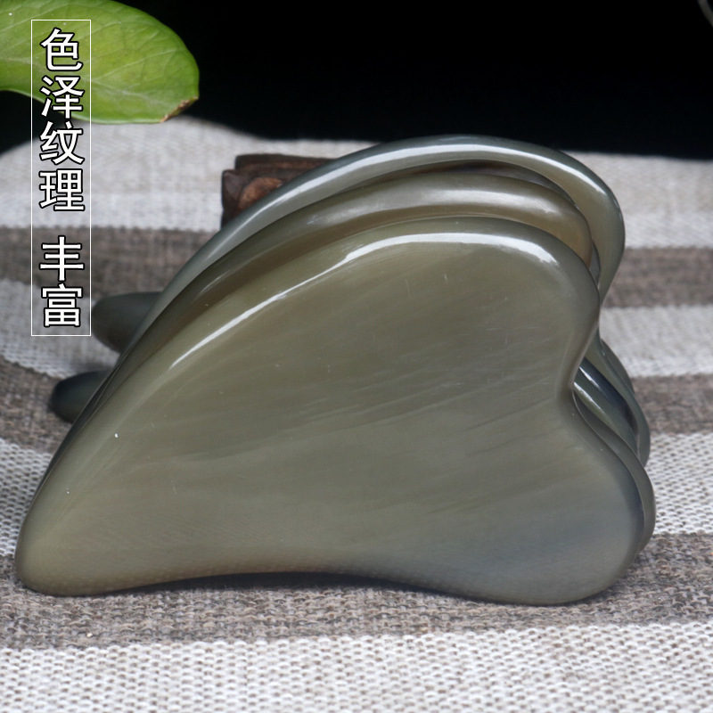 天然牛角スクレーパーの厚いイルカの顔の美容器のマッサージの穴は棒のメーカーを通して卸売りします。|undefined