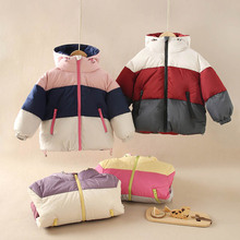 2025秋冬季新品儿童三色连帽羽绒服外套中大童短款上衣加厚保暖