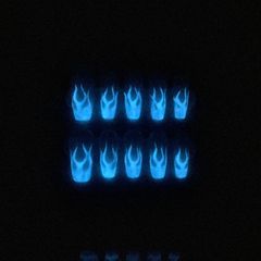 【Hand-painted】Yihuo Same Style Blue Orchid Oath Eastern Qingcao Night Light Hand-painted Wearable Nail Art Completion