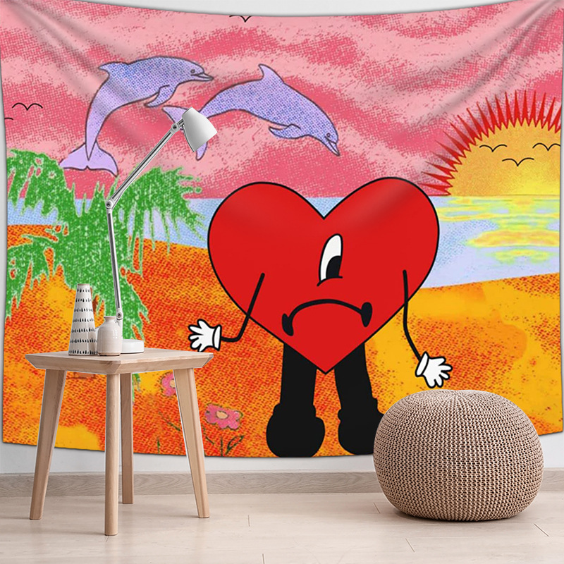 Heart Shape Pattern Fashion Heart Shape Polyester Tapestry