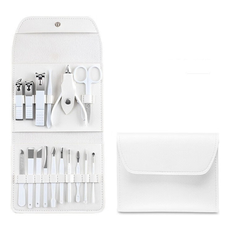 Cortadora de uñas para hombres, herramientas de bolso de cuero para mujeres, conjunto completo de pinzas de uñas, cucharas para oídos, pedicura doméstica image 5