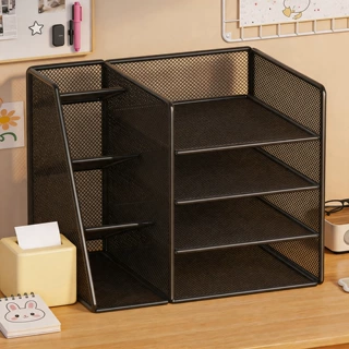 学科分类置物架办公室书立分层书架学生桌面文件架书本收纳架家用