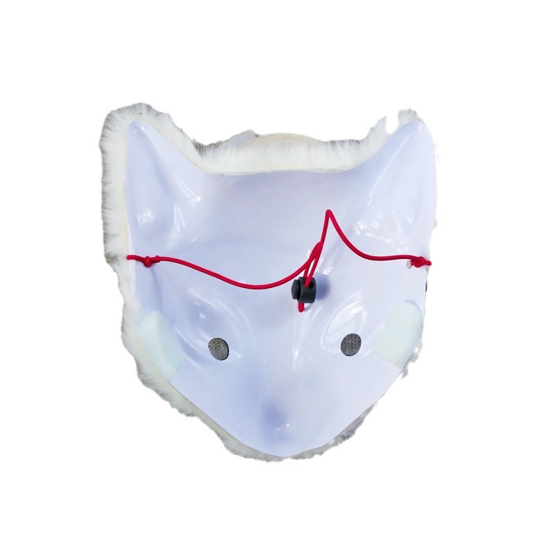 Máscara de zorro de peluche pintada a mano, diseño original Snow Fox, edición limitada, personalizada, linda, para juegos de rol.