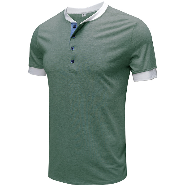 Sommer Neue Europäische und Amerikanische männer Casual Vielseitig Kurzarm T-shirt Rundhals Einreiher Top_voghion.com