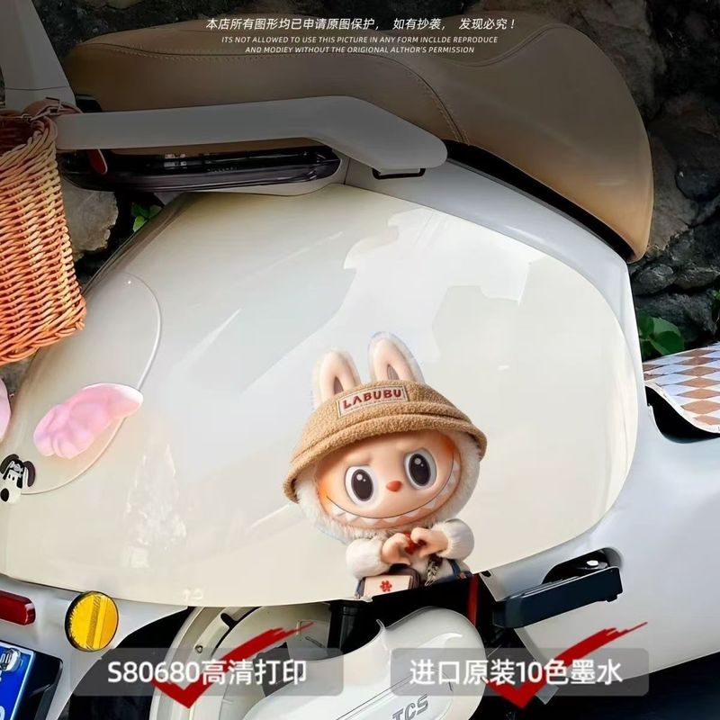 立体拉布布汽车后车窗玻璃车身卡通个性创意体防水电脑主机贴纸|undefined