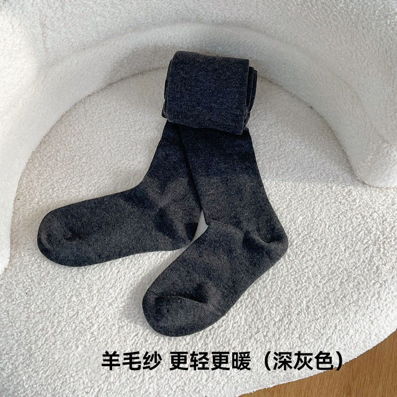 精仿羊毛天丝春秋款冬季保暖波点压力瘦腿连裤袜抗起球灰色打底裤|undefined