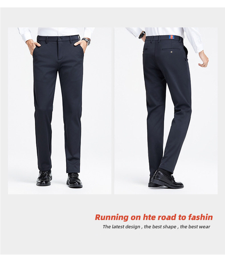 Quần dài nam ống đứng cạp vừa co giãn chống nhăn thêu — Màu đen không lót nhung, Màu đen lót nhung, Xanh Navy không lót nhung, Xanh Navy lót nhung chi tiết 16