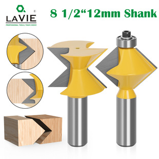 8-Handle, 12-Handle, 1/2-Handle 90-Degree Mortise Cutter Woodworking Milling Cutter Paneling Cutter Splicing Cutter Milling Cutter Yellow