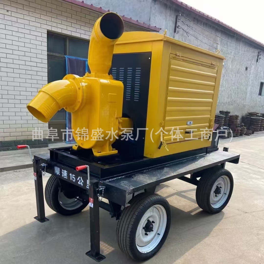 应急抢险柴油机防汛泵车 大流量拖挂式自吸泵车 12寸混流泵车