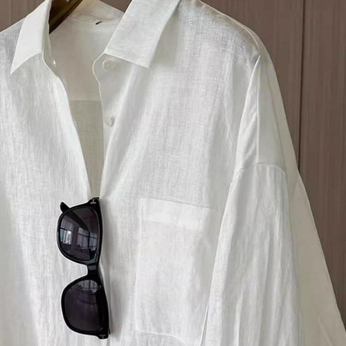 Han Yaiyin 2025 Trendy Long-Sleeve Sun Shirt for Women Spring and Summer Thin Version Loose Casual Workwear Top
