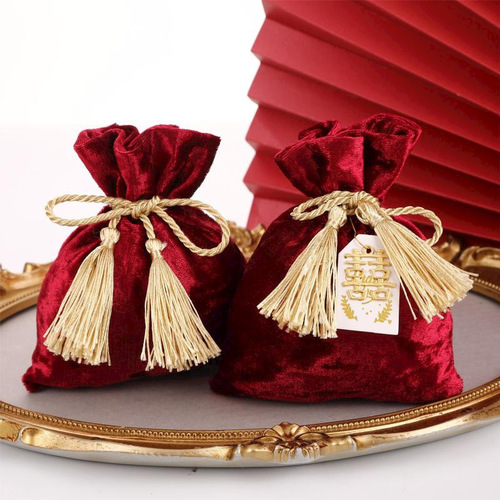 New Creative Velvet Bag Packaging, European-Style Gift Candy Sachet, Tied-Neck Candy Pouch, Gift Bag, Handout Gift