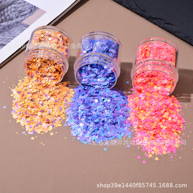 Popular Shiny Colorful Glitter Sequins 11 Colors Mixed Glitter Powder DIY Nail Art Glue Jewelry Luminous Sequins