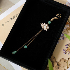 古风胸针中国风莲花荷花胸花旗袍压襟扣流苏复古挂件国风衣服配饰