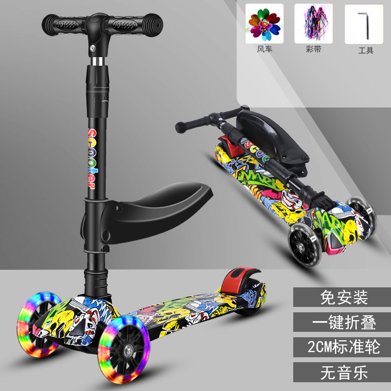 Rueda de flash de luz de música para niños los niños pueden sentarse polea