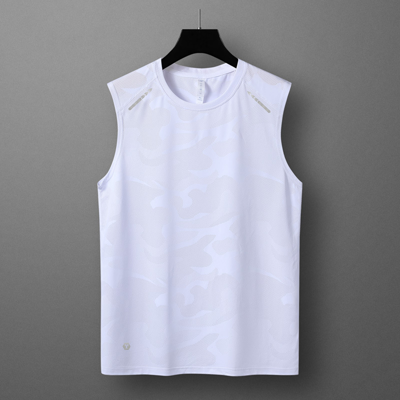 Ice Camouflage Silk Vest Men's 2025 Summer New Men's Outdoor Couple Sports Leisure Fitness Running Top Trendy Ice Camouflage Silk Vest Men's 2025 Summer New Men's Outdoor Couple Sports Leisure Fitness Running Top Trendy