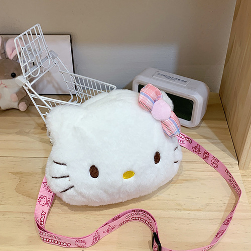  New Keti Cat Doll Bag Plush Toy Crossbody Bag Women's Single Shoulder Ins Internet Celebrity Cartoon Bag Approval
