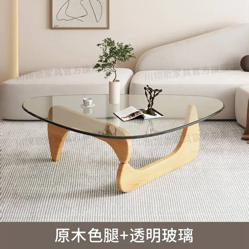 투명 유리 + 나무 색상 다리