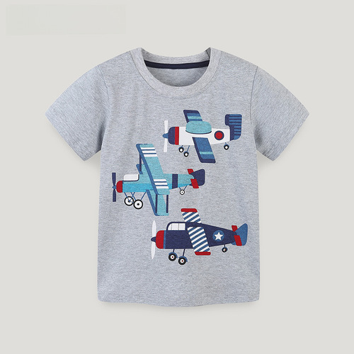 23 European and American-style kids' short-sleeve T-shirts, made from knitted cotton—new summer collection, crew neck, for boys—cartoon designs, available for drop shipping.