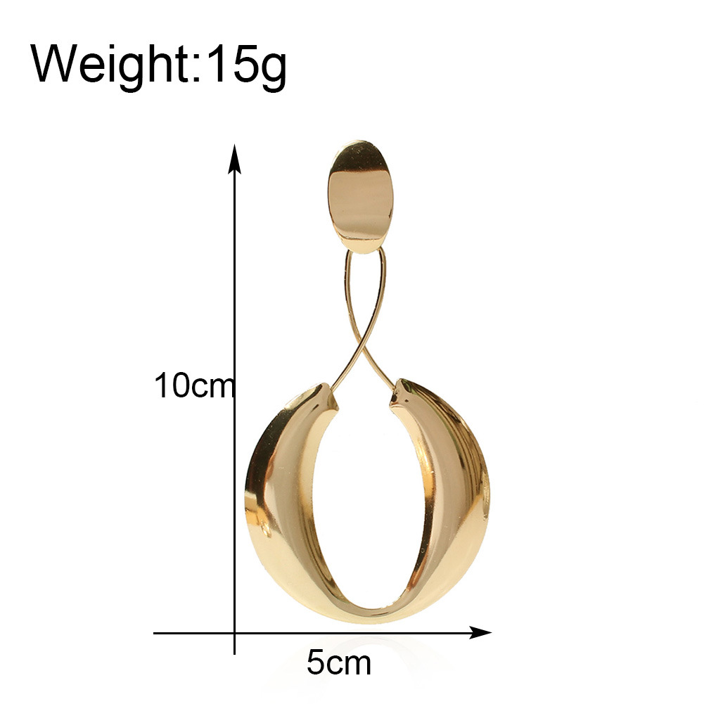 Fashion Metal Hollow Circle Pendant Earrings display picture 1