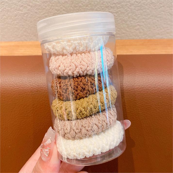 Corea del Sur nueva cuerda de pelo niñas Otoño e Invierno serie marrón toalla anillo niña alta elasticidad no duele tocado de pelo accesorios para el cabello