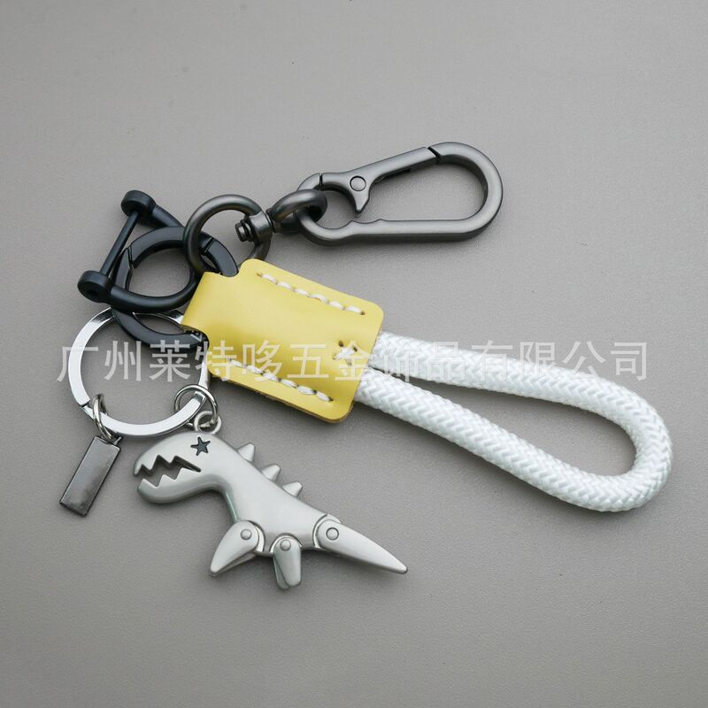 跨境可爱卡通小恐龙钥匙扣女生汽车钥匙链皮绳钥匙圈书包挂件礼物|undefined