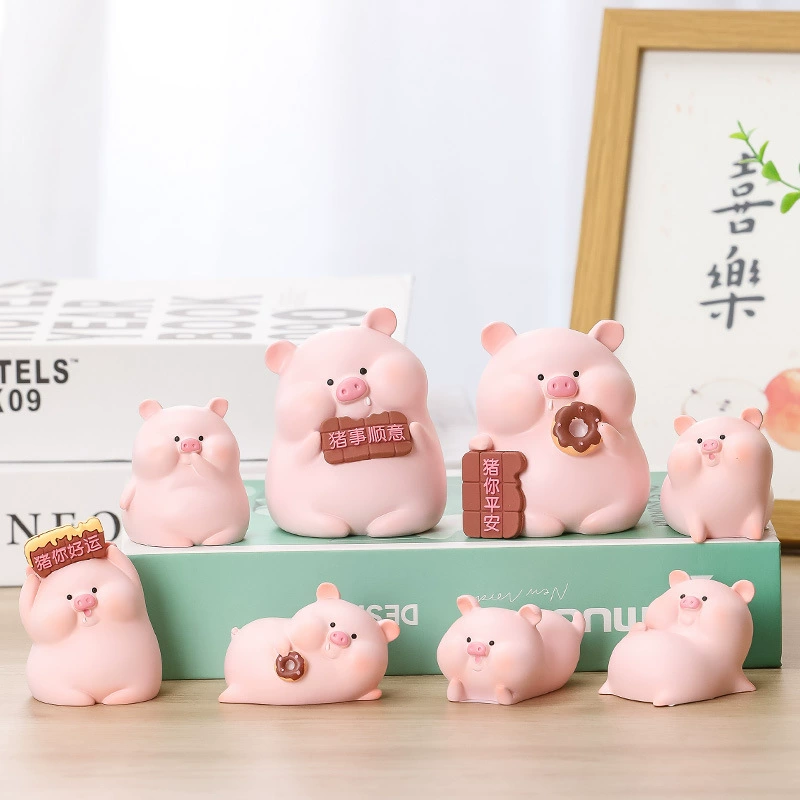 Креативный Милый Забавный поросенок из смолы ремесло крыльцо Настольный исцеляющий поросенок наннан декоративные аксессуары для дома украшения