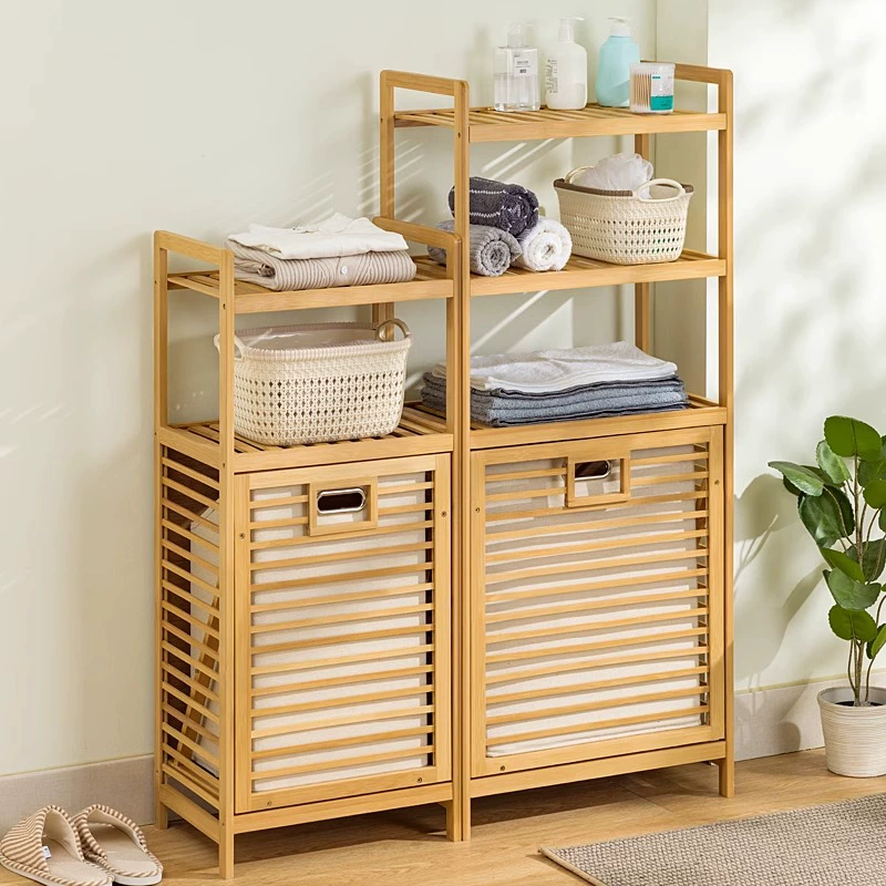 Полка для белья Bamboo, настенная стойка с наклонной корзиной, 3–5 уровней, длина 35/50/68 см