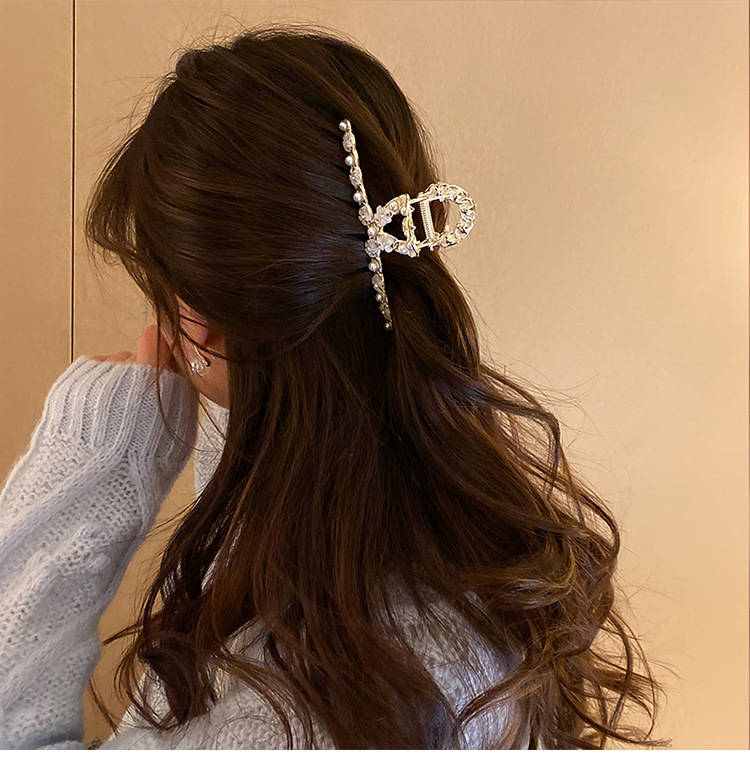 Fashion Flower Alloy Inlay Artificial Diamond Pearl Hair Claws 1 Piece display picture 3