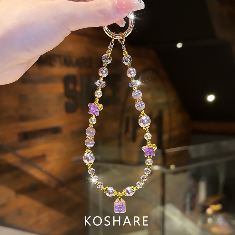 Honey Peach Cat Flash Diamond cadena de teléfonos móviles ligera de lujo nicho de alta calidad bolsos de cristal colgante colgante de mano lindos dibujos animados