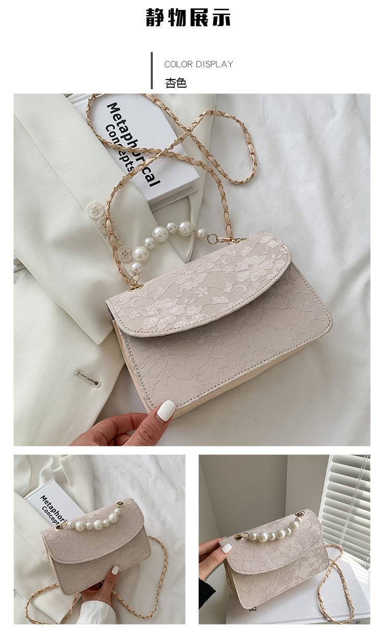 Pearl Handle Velvet Embroidery Shoulder Messenger Handbag Wholesale Nihaojewelry display picture 5