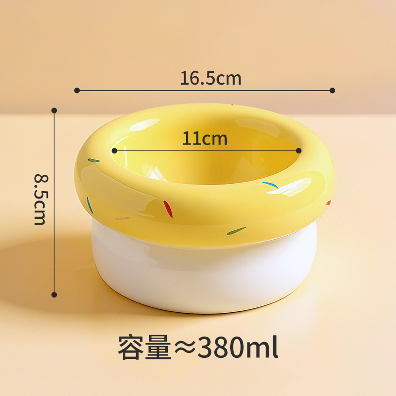 陶瓷宠物碗猫碗狗碗猫咪粮食碗甜甜圈食器水碗瓷碗猫罐头零食碗|undefined