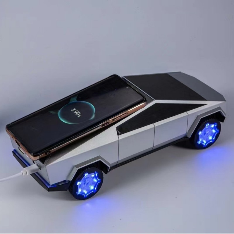 Tesla A7 サイバーピックアップ Bluetooth スピーカー 15W ワイヤレス充電装飾品シミュレーションモデルカーオーディオ付き|undefined