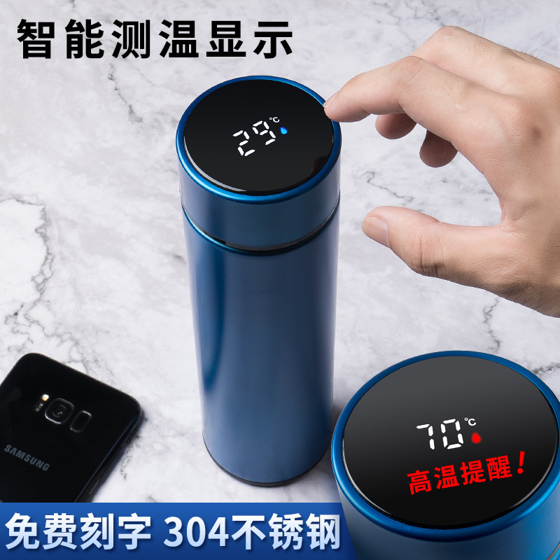 Taza de vacío inteligente de acero inoxidable 304 para té, hombres y mujeres, taza térmica con separación de infusor y logo personalizado