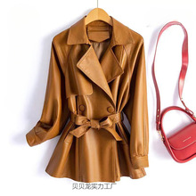 女士中长款秋新款大码绵羊皮皮夹克韩版修身显瘦外套