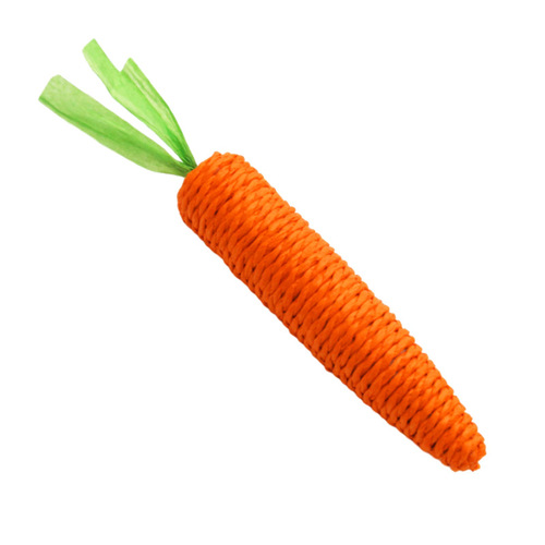Cross-border Amazon pet cat toys chew toy with sound cute paper rope carrot interactive cat toy
