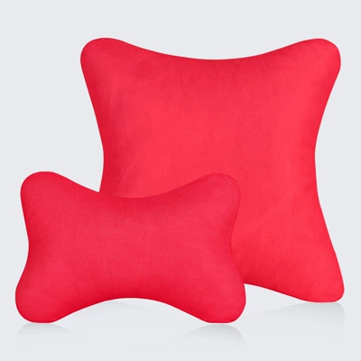 Headrest | Neck Pillow, Car Seat Cushion - red-headrest-lumbar-support