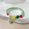Protective amulet, buckle, bamboo bracelet, four-leaf clover