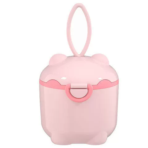 Portable baby formula storage box, handheld multifunctional container with handle, cute animal designs, sizes S/L