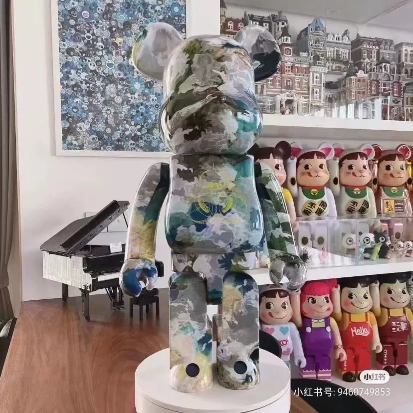 Bearbrick Violent Bear 1000%Plating Tide Playing Bear Hand -Office Toys Home Locker Ladder Van Gogh Qianqiu