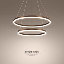 厂家供应现代简约LED吊灯圆环时尚大气客厅灯铝材亚克力吊灯批发