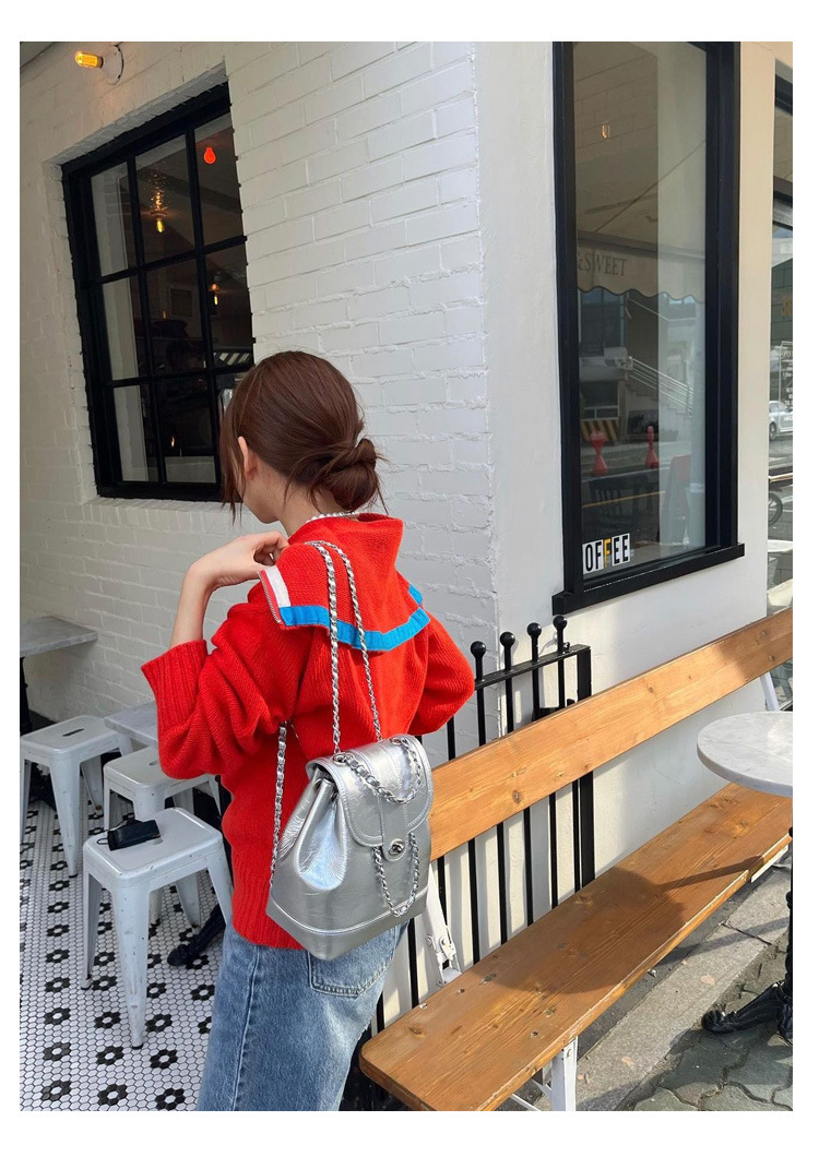 Neue Xiaoxiangfeng Rucksack Damen Koreanische Ausgabe Instagram Öl Wachs Leder Kleine Tasche Einzelne Schulter Damen Tasche Lingge Kette Zurück Tasche_voghion.com