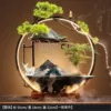 [50小桥流水摆件-墨绿（一鹿高升）]